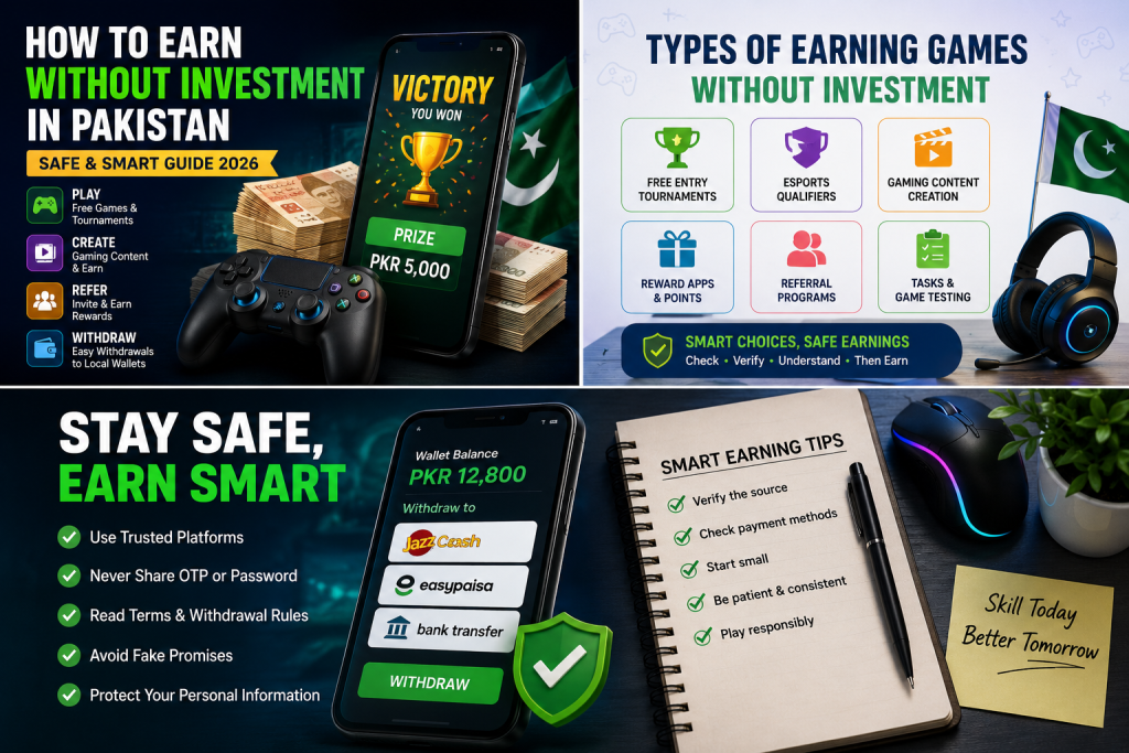 Focus Keyword earning games without investment in Pakistan
