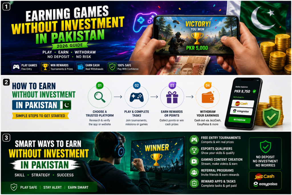 Focus Keyword earning games without investment in Pakistan