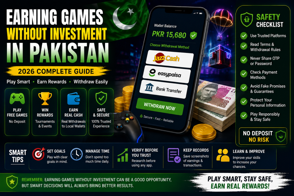 Focus Keyword earning games without investment in Pakistan