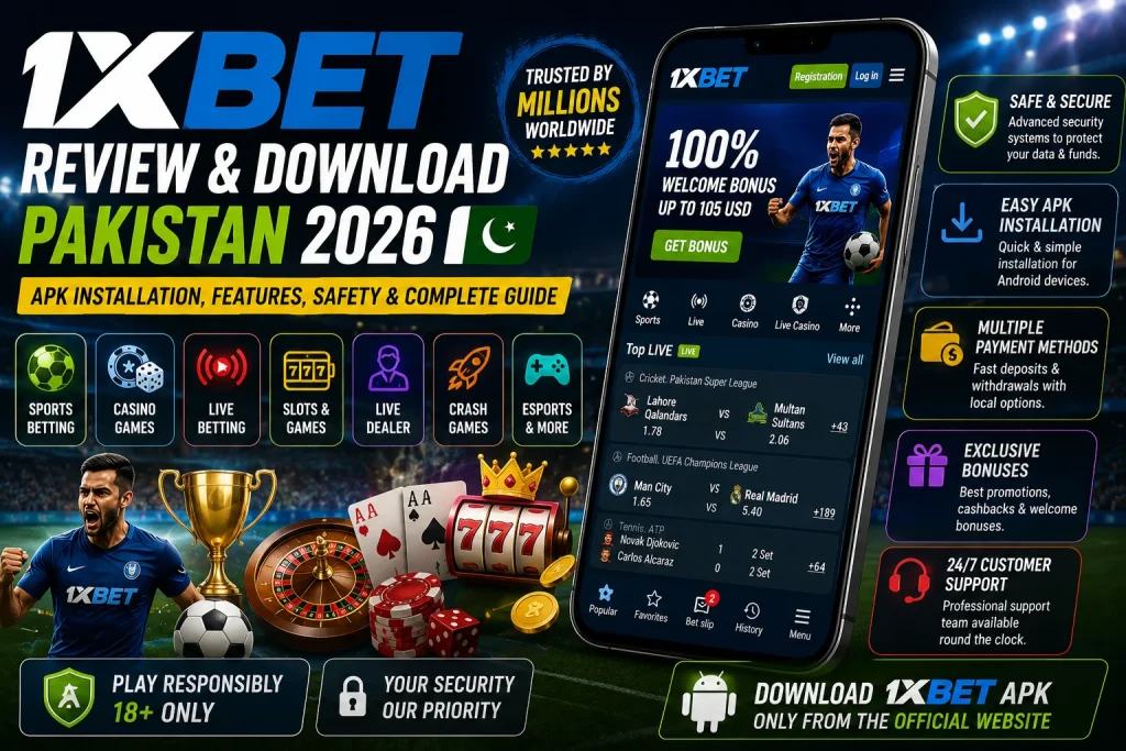 1xBet download Pakistan 2026 Android APK installation guide