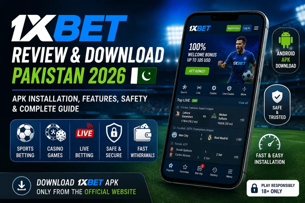 1xBet download Pakistan 2026 Android APK installation guide