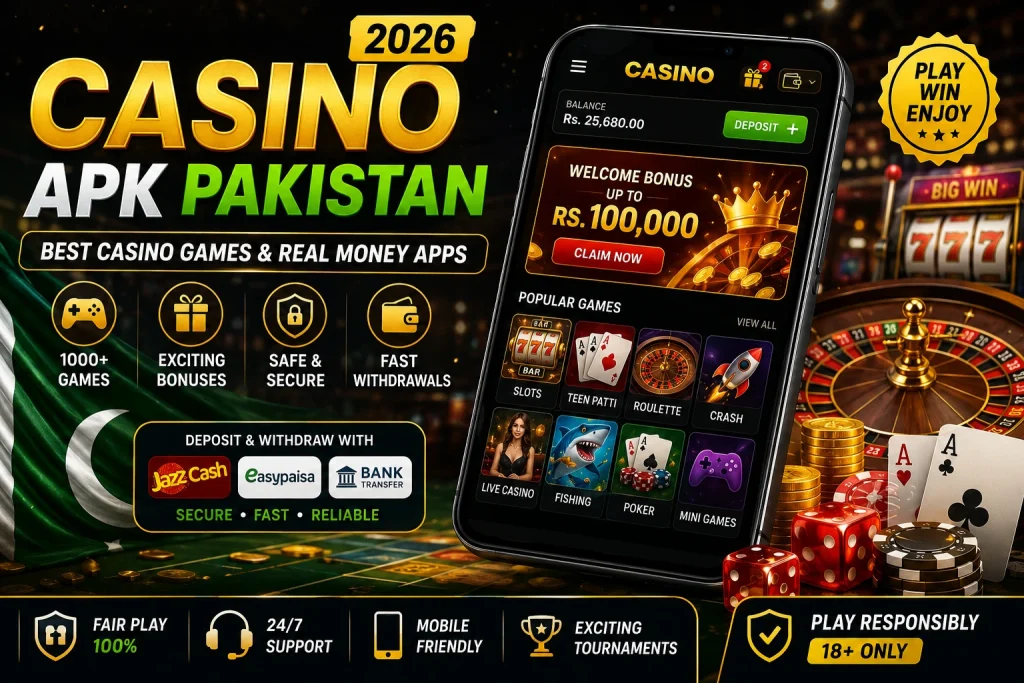 Casino APK Pakistan 2026 best casino games real money Android download guide